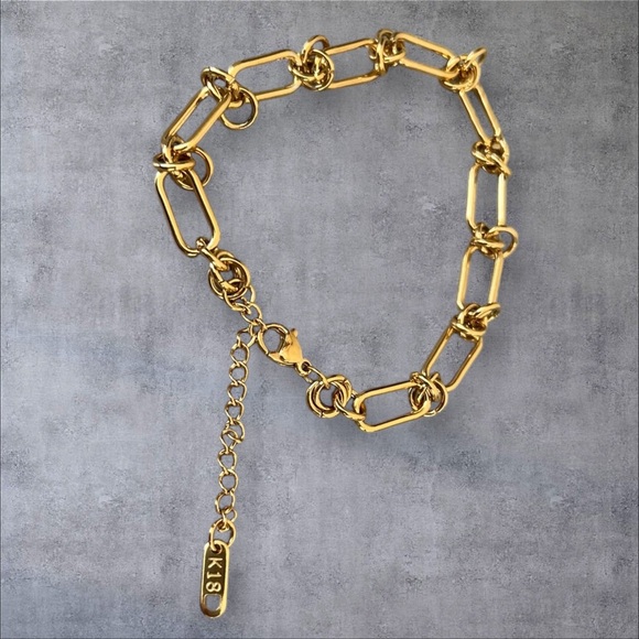 18K GP chain link bracelet - Picture 2 of 4